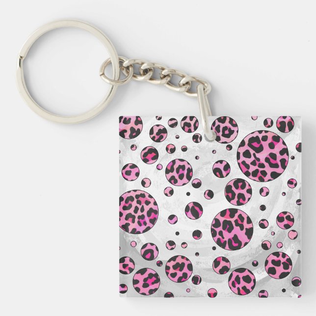 Leopard Polka Dot Svart och varmröd tryck (Framsidan)
