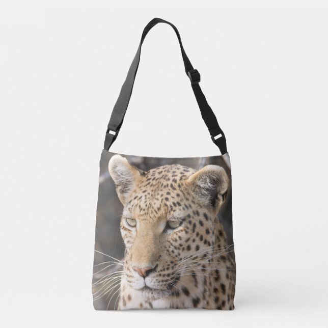 Leopard porträtt axelväska (Baksida)