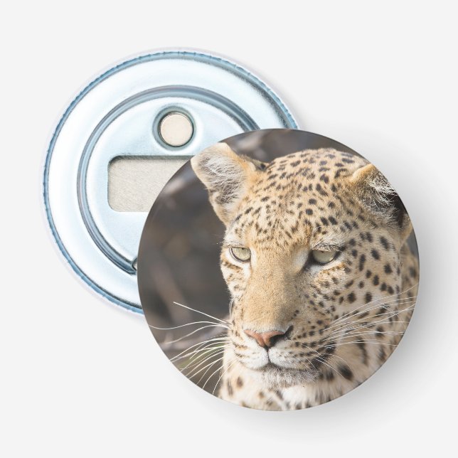 Leopard porträtt flasköppnare (Framsidan)