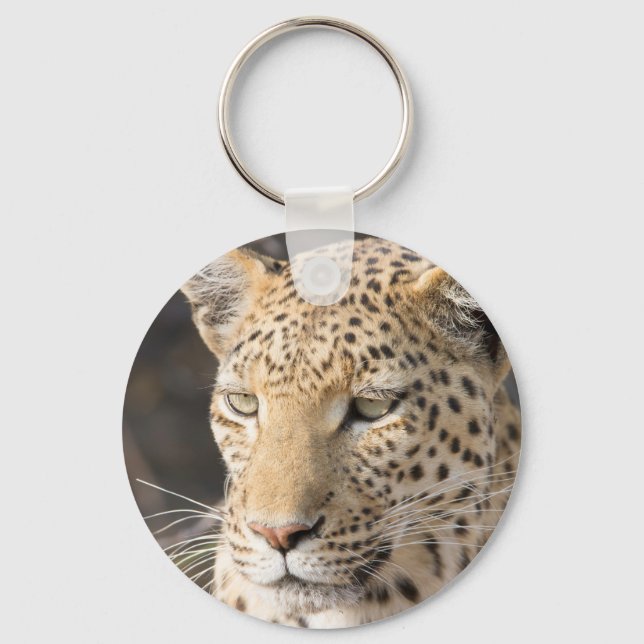 Leopard porträtt nyckelring (Framsida)
