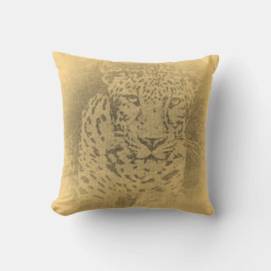 Leopard Porträtt Vintage Pillow Kudde