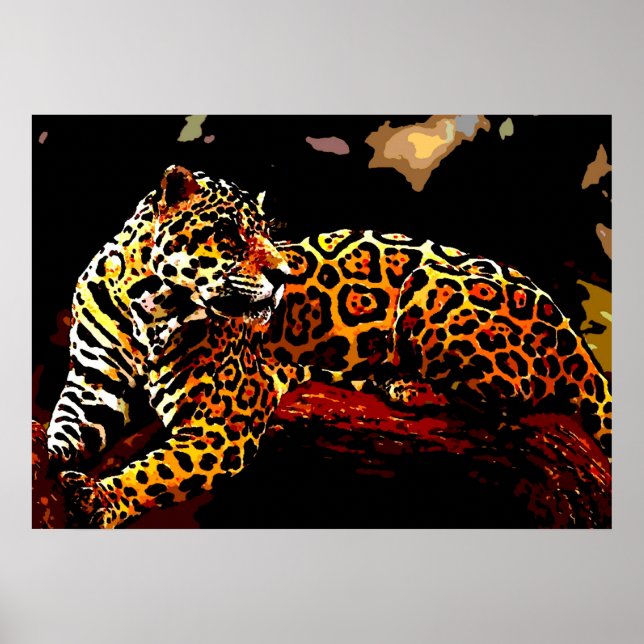 Leopard Poster Skriv ut - Vild för poppgrafik på d (Framsidan)