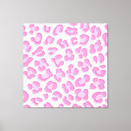 Leopard Preppy Rosa Line Canvastryck