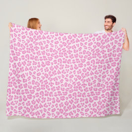 Leopard Preppy Rosa Line Fleecefilt