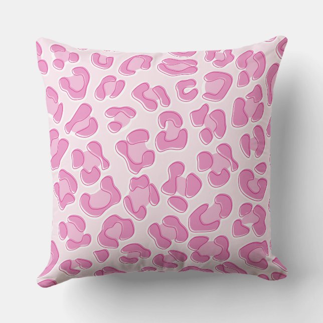 Leopard Preppy Rosa Line Kudde (Baksida)