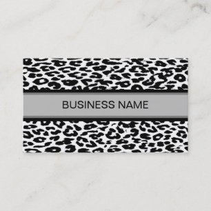 Leopard Print and Plain Black Visitkort