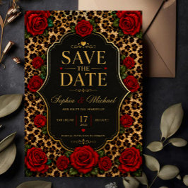 Leopard Print and Red Rose Spara Datumet