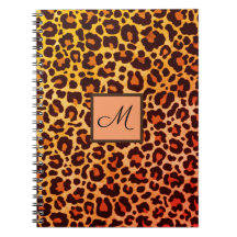 Leopard Print Animal Cheetah orange Monogram