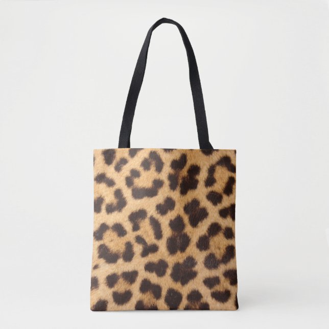 Leopard Print Animal Mönster Tote Bag Tygkasse (Framsida)