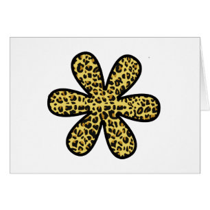 Leopard Print, Animal Print, Brown Leopard, Flower Hälsningskort