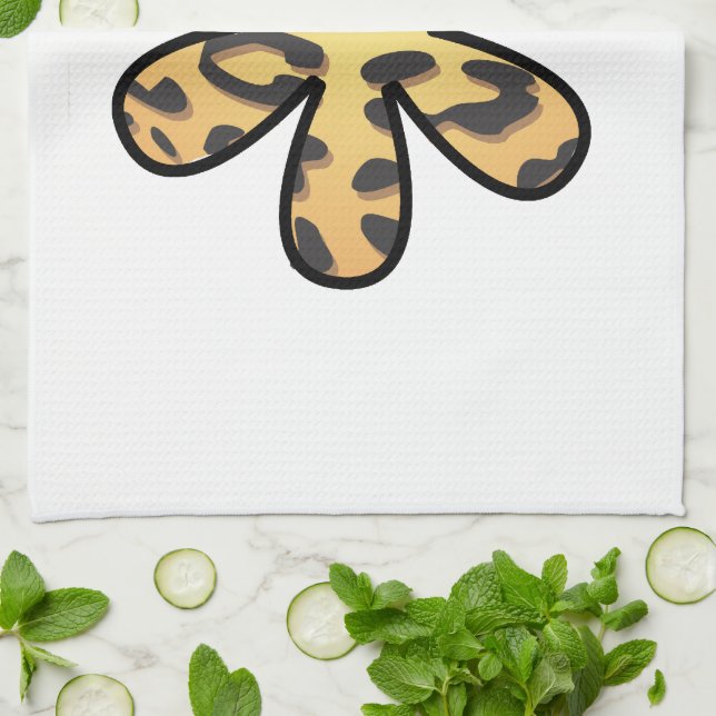 Leopard Print, Animal Print, Brown Leopard, Flower Kökshandduk (Vikta)