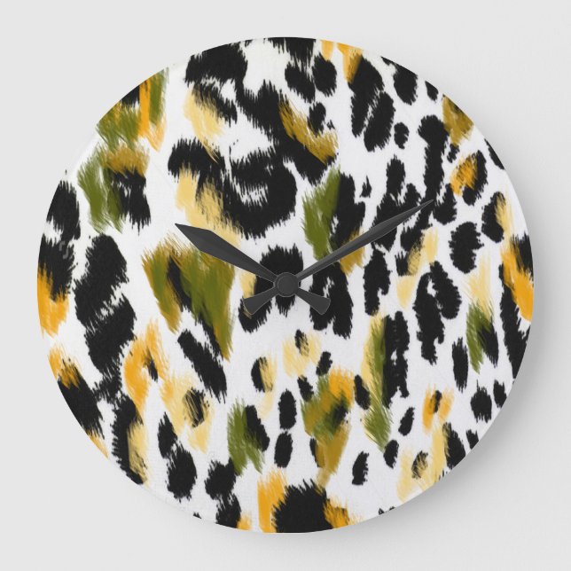 Leopard Print: Animal Struktur Background Stor Klocka (Framsida)