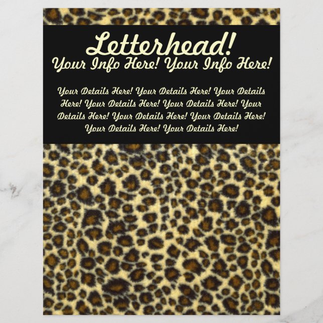 Leopard Print Anpassade Letterhead (Framsida)