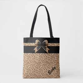 Leopard Print Anpassningsbar Tote Bag Tygkasse