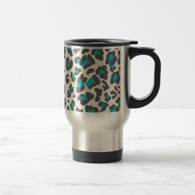 Leopard Print Aqua, Grått, White Resemugg (Höger)