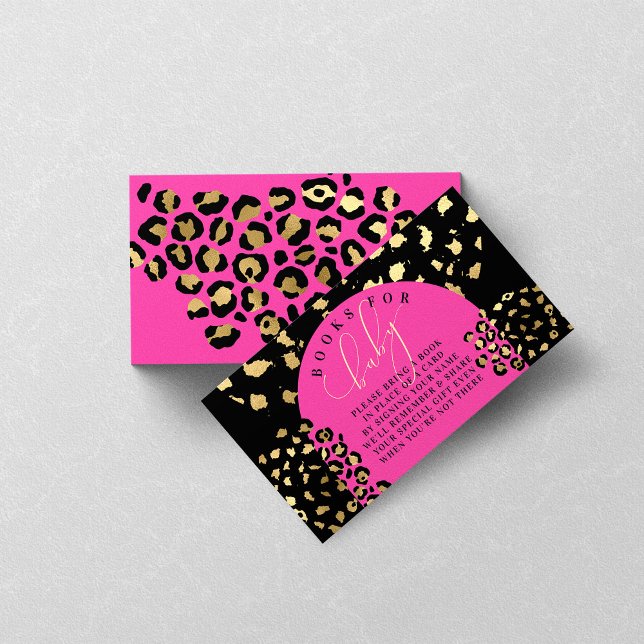 Leopard Print Baby Shower Bokar för Baby Tilläggskort (Skapare uppladdad)