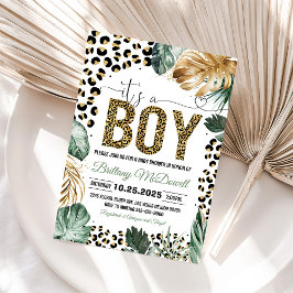Leopard print Baby Shower Inbjudningar