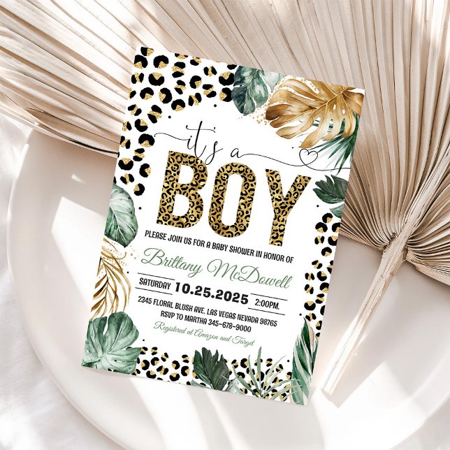 Leopard print Baby Shower Inbjudningar (Skapare uppladdad)