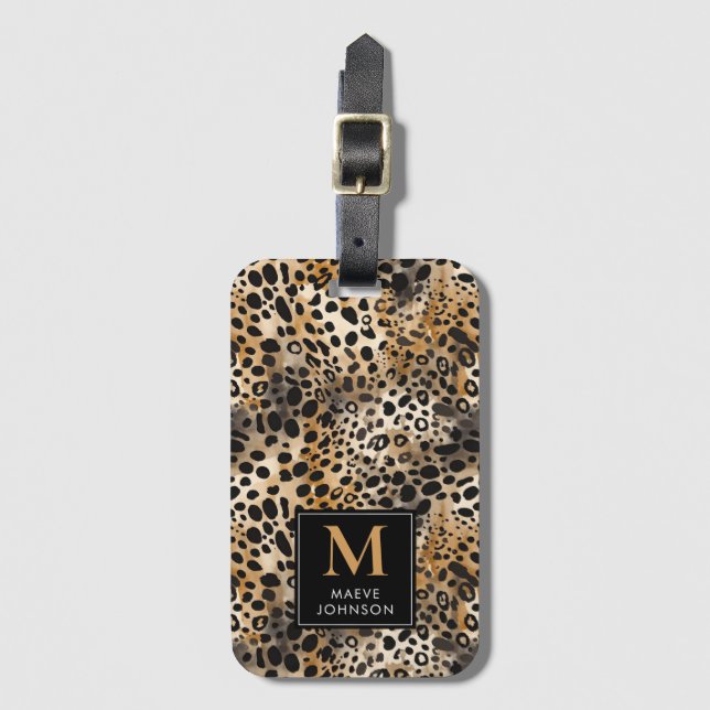 Leopard Print Bagagebricka (Framsida vertikal)