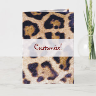 Leopard Print Big Cat Real Päls Mönster Design Kort
