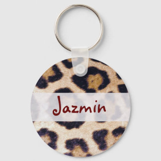 Leopard Print Big Cat Real Päls Mönster Design Nyckelring