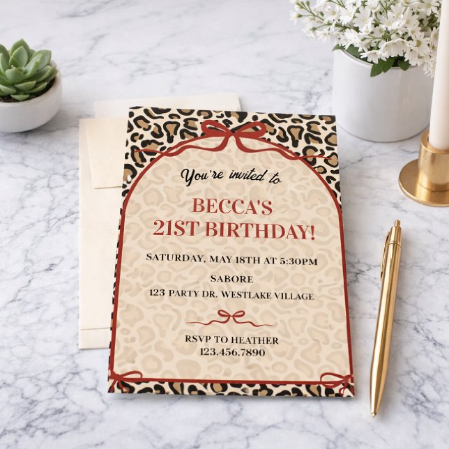 Leopard Print Birthday | Chic Animal Print  Inbjudningar (Skapare uppladdad)