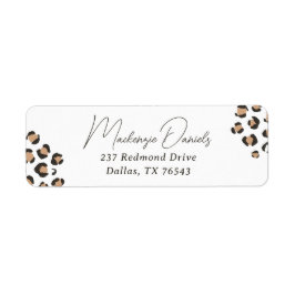 Leopard Print Birthday Returadress Etikett