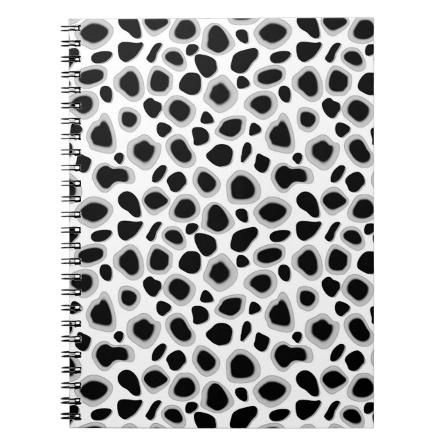 Leopard Print - Black and White Anteckningsbok Med Spiral (Framsidan)