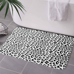 Leopard Print Black and White Badrumsmatta