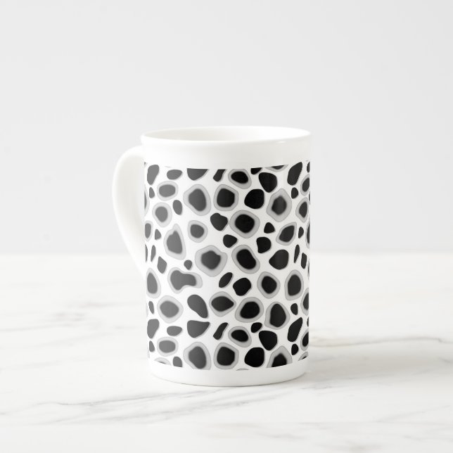 Leopard Print - Black and White Benporslin Mugg (Framsida vänster)