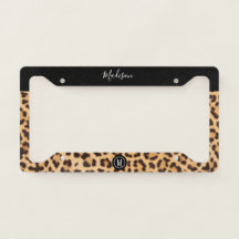 Leopard Print Black Brown Personlig Monogram