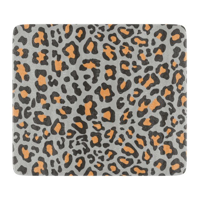Leopard Print Black, Grått, Orange (Framsidan)