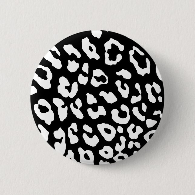 Leopard Print Black White Knapp (Framsida)