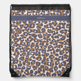 Leopard Print-Blue och Brown- Gympapåse