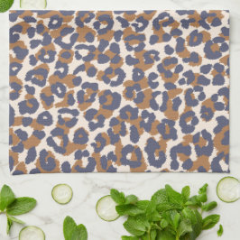 Leopard Print-Blue och Brown- Kökshandduk