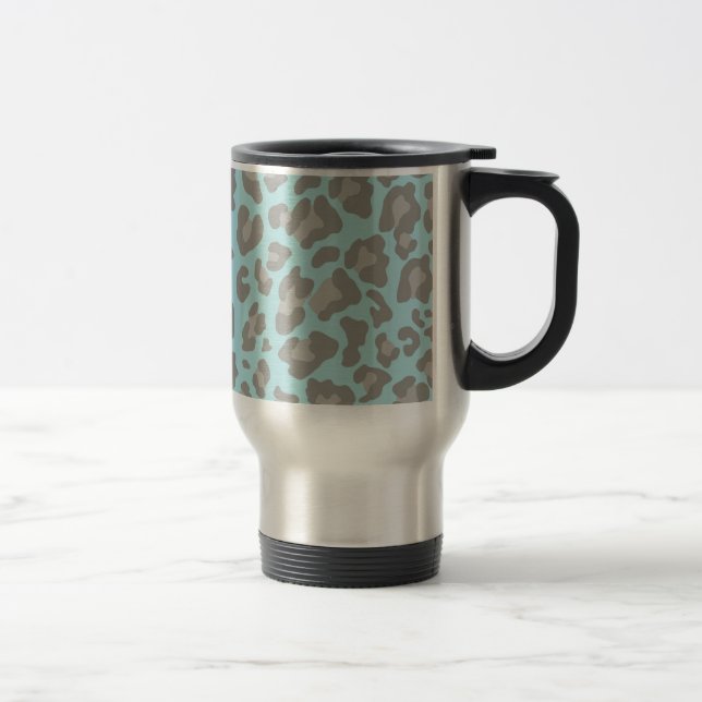 Leopard Print Blue och Grått Resemugg (Höger)