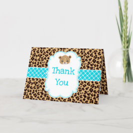 Leopard Print Blue Quatrefoil 'Tack' Tack Kort