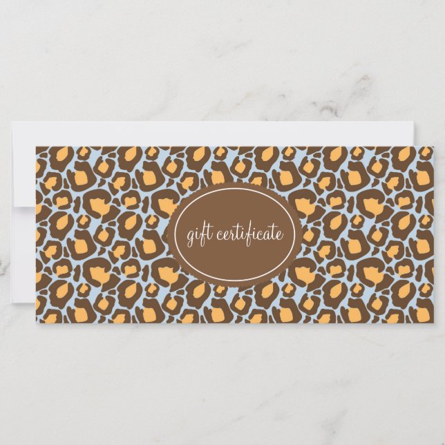 Leopard Print Boutique Stil Gift-certifikat (Framsida)