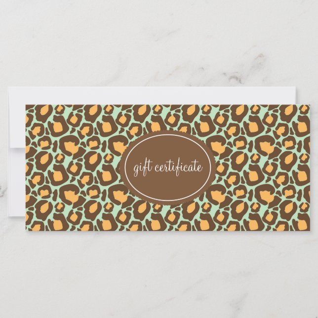 Leopard Print Boutique Stil Gift-certifikat (Framsida)