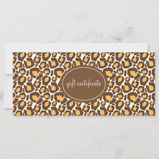 Leopard Print Boutique Stil Gift-certifikat (Framsida)