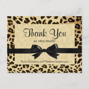 Leopard Print Bow Tackkort Vykort