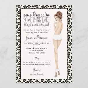 Leopard Print Bride Lingerie Shower Inbjudningar