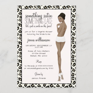 Leopard Print Bride Lingerie Shower Inbjudningar