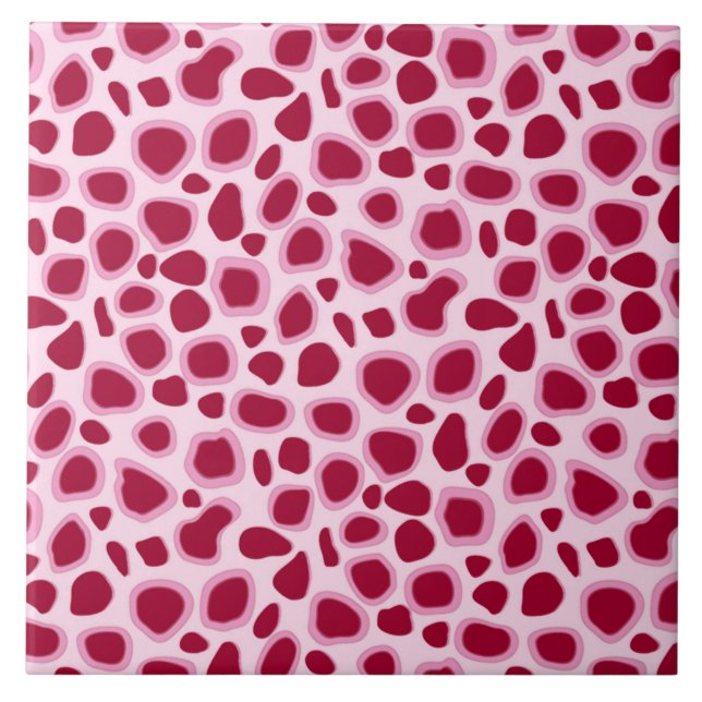 Leopard Print - Burgunder och Rosa Kakelplatta (Framsidan)