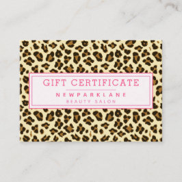 Leopard Print Business Gift-certifikat Visitkort