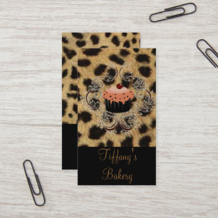 Leopard print Catering Pastry Chef Cuptårta Bakery Visitkort