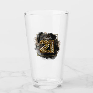 Leopard Print Cheers to 21st Birthday Hip Barware Glaskopp
