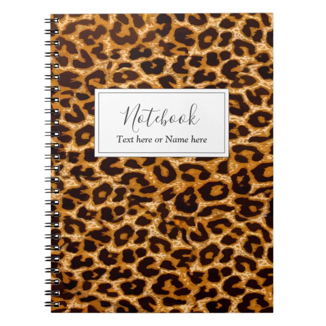 Leopard print cheetah animal print anteckningsbok (Framsidan)