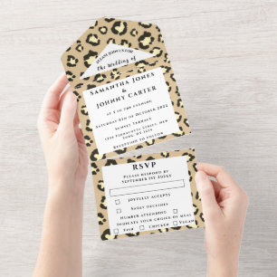 Leopard print Cheetah Brown Safari Animal Bröllop
