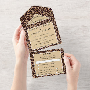 Leopard print Cheetah Brown Safari Animal Bröllop